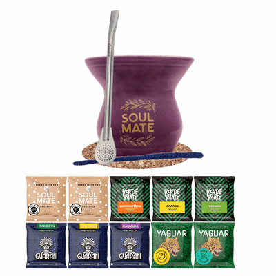 Set de Yerba Mate 10x50g Calabaza + Bombilla