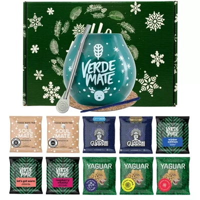 Set de regalo de invierno Yerba Mate 10x50g Calabaza + Bombilla