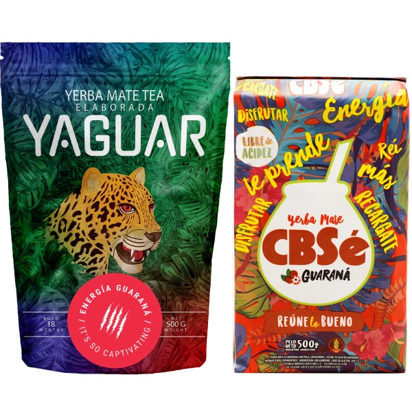 Set Yerba Mate CBSe Yaguar Energia 2x500g 1kg