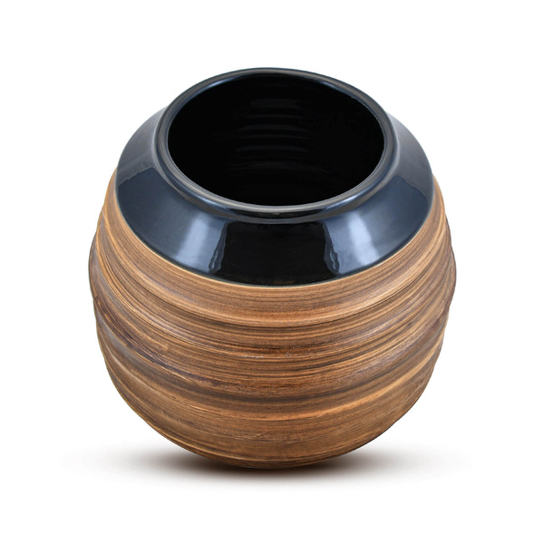 Calabaza de cerámica "Miel" - negra vidriada - 350 ml