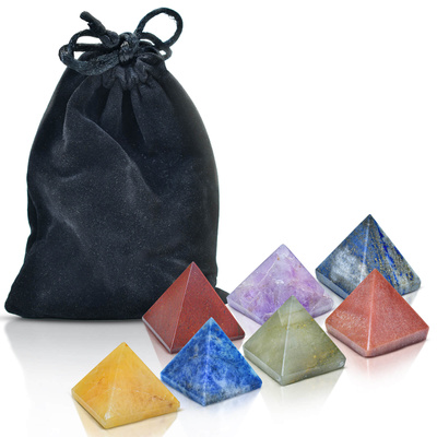 Conjunto de 7 piedras chakra – pirámides