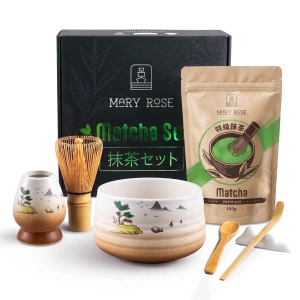 Set de regalo: matcha premium + matchawan + accesorios de bambú