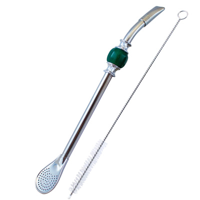 Bombilla Bomba 22 cm con piedra - verde