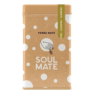 Yerbera – Lata metálica + Soul Mate Orgánica Siempre 0,5 kg