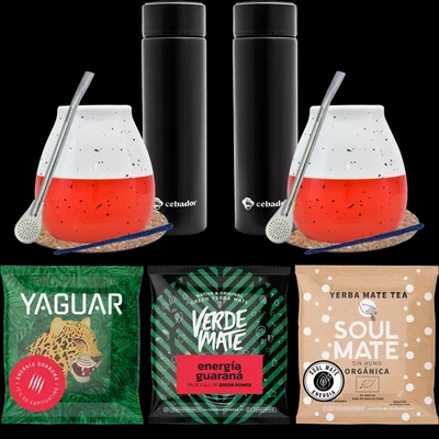Kit de inicio de Yerba Mate para parejas termo 3x50g
