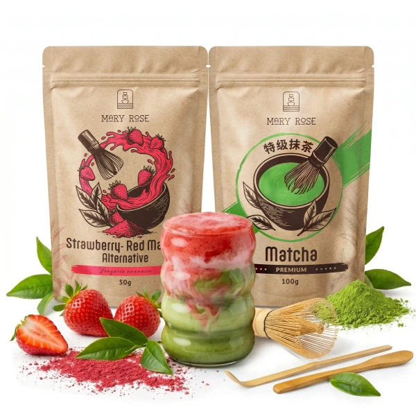 Set para Matcha Latte colorido: Matcha + Red Matcha + accesorios