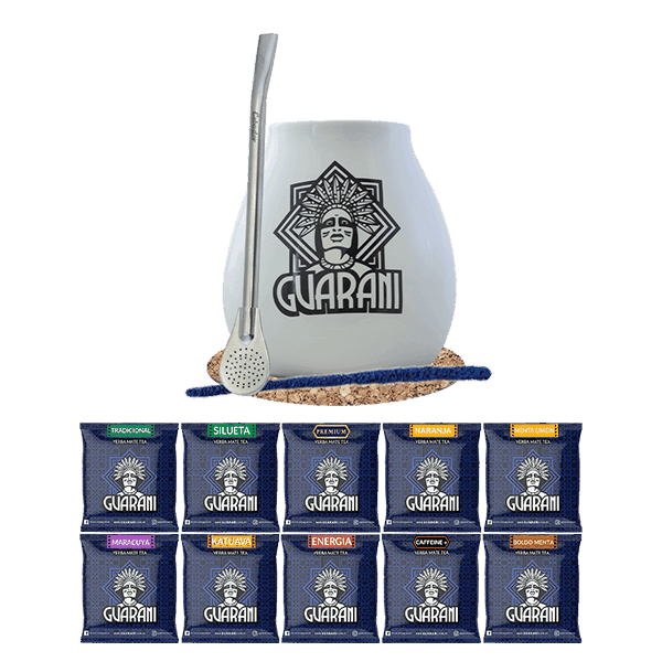 Set de Yerba Mate 10x50g Calabaza + Bombilla