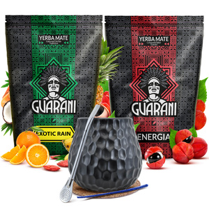 Juego yerba mate Guarani 2x500g cerámica calabaza bombilla