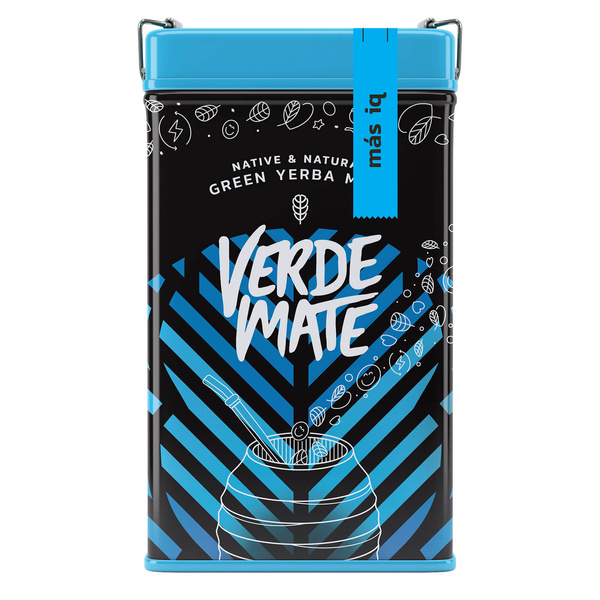 Yerbera – Lata metálica + Verde Mate Green Más IQ 0,5 kg
