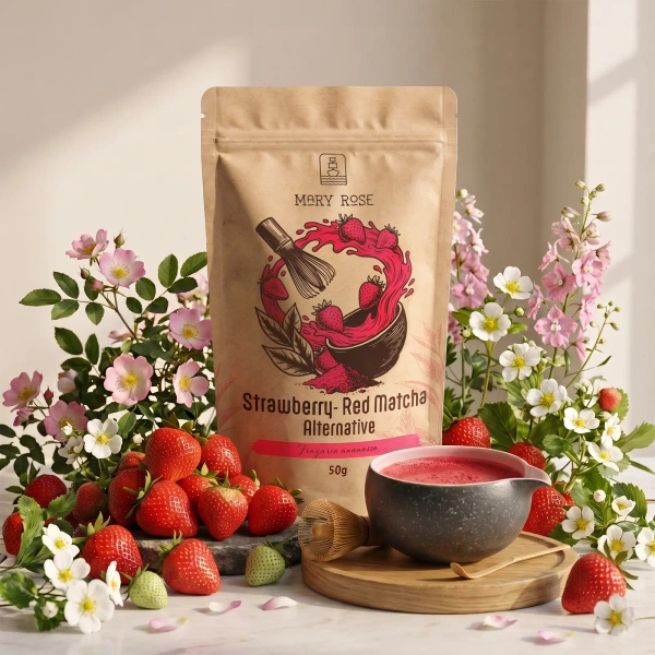 Mary Rose – Red Matcha Alternative – Fresa (en polvo) 50 g