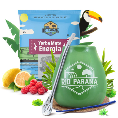 Juego de Yerba Mate 50g Calabaza + Bombilla