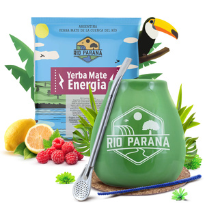 Juego de Yerba Mate 50g Calabaza + Bombilla