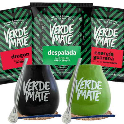 Yerba Mate Set calabaza + bombilla para dos