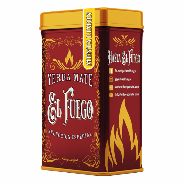 Yerbera – lata con  El Fuego Menta Limon 0,5 kg 