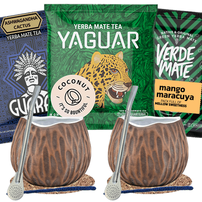 Yerba Mate Set calabaza + bombilla para dos