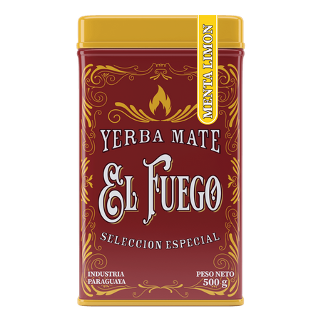 Yerbera – lata con  El Fuego Menta Limon 0,5 kg 