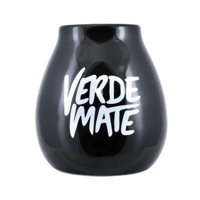 Calabaza de cerámica con "Verde Mate" logo - 350 ml - negra