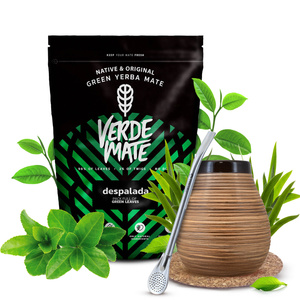 Set de Yerba Mate Verde Mate 400g 0,4kg Calabaza + Bombilla