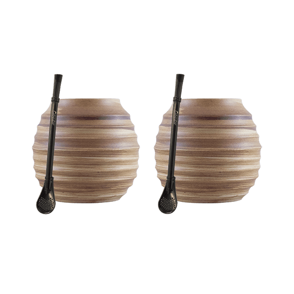 Set de Accesorios de Yerba Mate: 2x Calabaza + 2x Bombilla