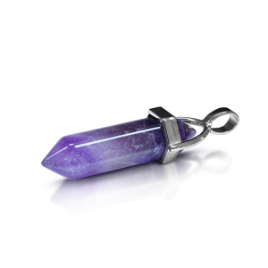 Colgante con amatista en bolsa + cadena