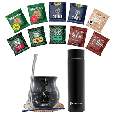 Juego de Yerba Mate 500g calabaza 10x50g termo
