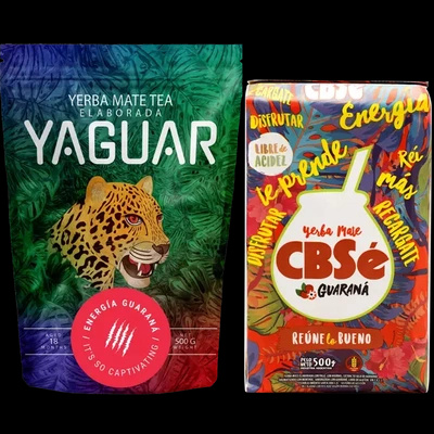 Set Yerba Mate CBSe Yaguar Energia 2x500g 1kg
