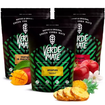 Verde Mate Green juego yerba mate afrutado 3x500 1,5kg