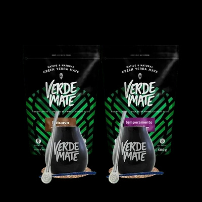 2 x Yerba mate Verde Katuava Temperamento + 2 x Accesorios - Set para parejas