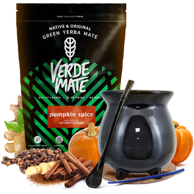 Set de inicio Yerba Mate Verde Mate Pumpkin Spice 500 g + Calabaza Caldero