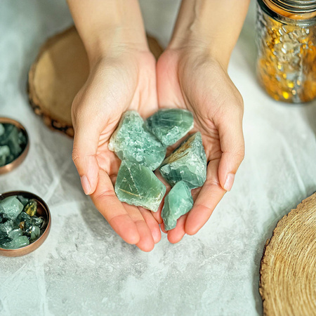 Calcita verde (piedra bruta) 50 g