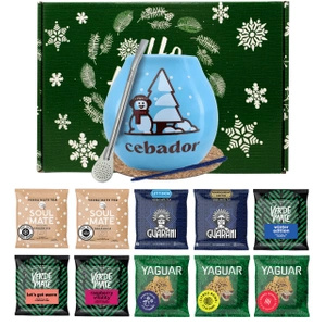 Set de regalo de invierno Yerba Mate 10x50g Calabaza + Bombilla
