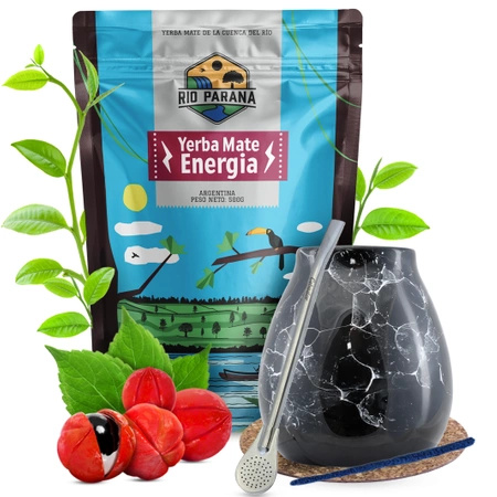 Set de Yerba Mate Rio Parana Energia Calabaza + Bombilla 500g