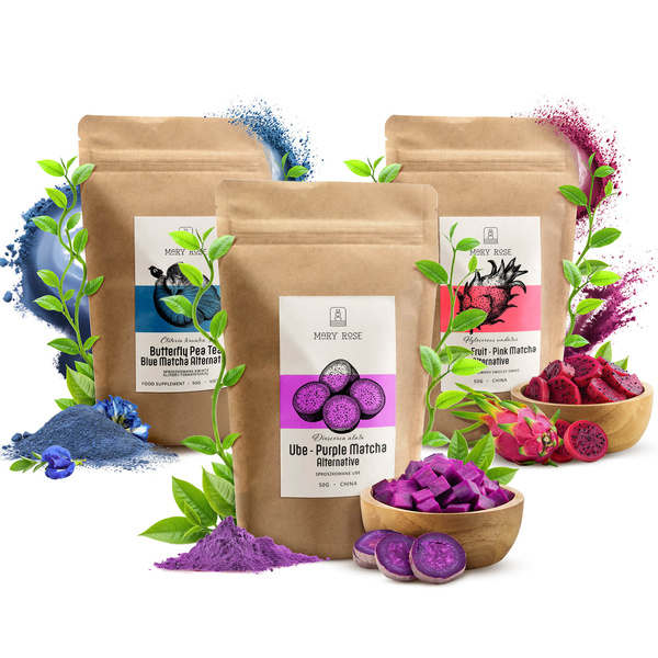 Set de matcha coloridos: Blue Matcha + Pink Matcha + Purple Matcha