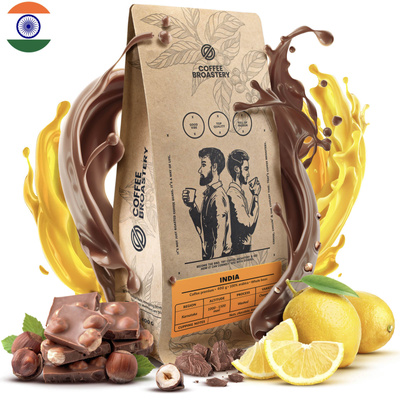 Bro Coffee Roastery - Café arábica en grano India Karnataka Premium 400 g