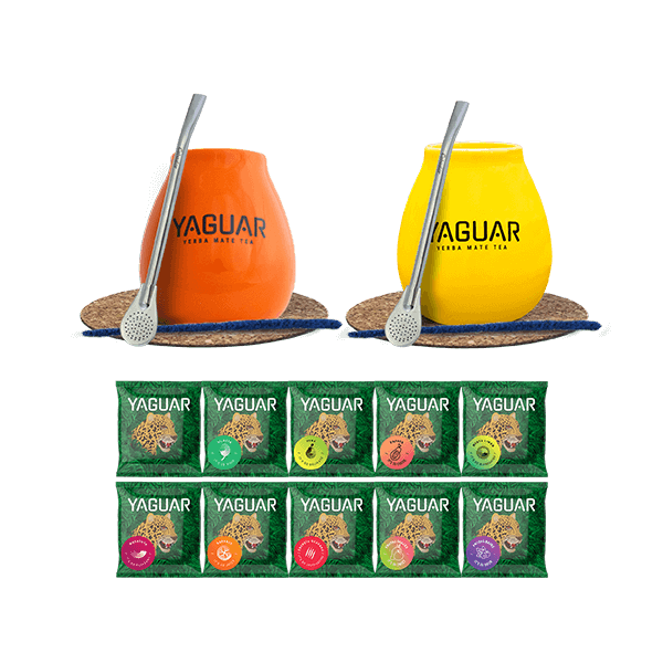 Set 500g Yerba Mate Yaguar 10x50g + Calabaza