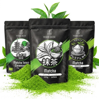 Set de 3 tés matcha ecológicos de Japón: ceremonial + premium + culinario