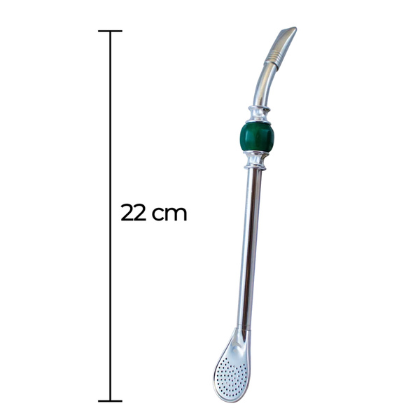Bombilla Bomba 22 cm con piedra - verde