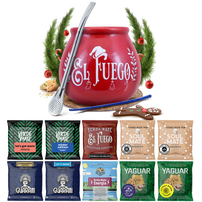 Yerba Mate set de invierno 10x50g calabaza + bombilla