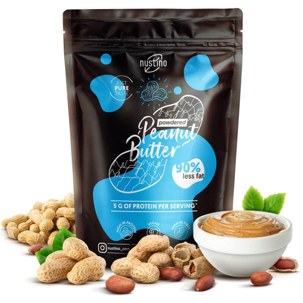 Set de regalo de crema de cacahuete en polvo Nustino: Pure + Chocolate + Pistachio & Chocolate 3x400g