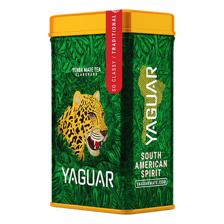 Yerbera – Lata con Yerba Mate Yaguar Elaborada 0,5 kg 