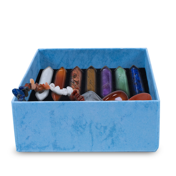 Set de piedras de chakras con pulsera – en caja de regalo