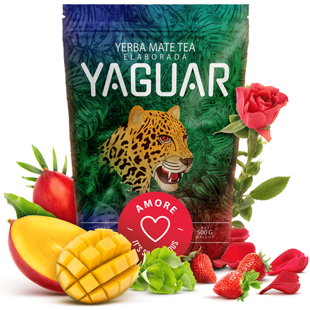 Yaguar Amore 500 g 0.5 kg – yerba mate brasileña con hierbas y frutas 