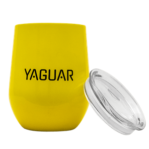 TermoLid – mate de acero inoxidable con tapa – Yaguar (amarillo) – 350 ml