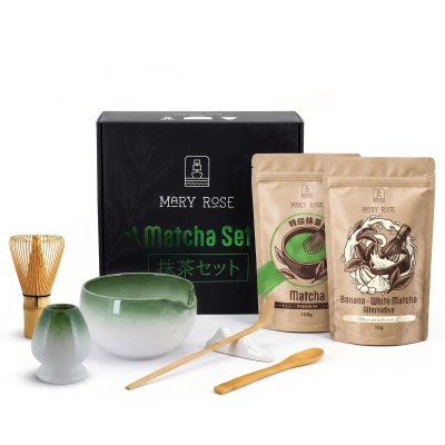 Set de regalo para Matcha Latte colorido: Matcha + White Matcha + accesorios