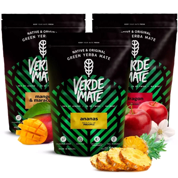 Verde Mate Green juego yerba mate afrutado 3x500 1,5kg