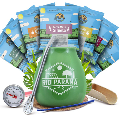 Yerba Mate Rio Parana set de inicio accesorios