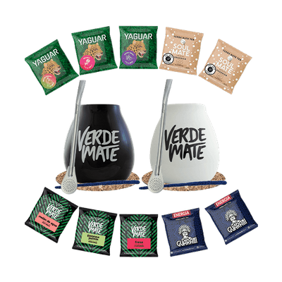 Set de Yerba Mate 10x50g 2x Calabaza + 2x Bombilla