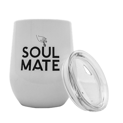 TermoLid – mate térmico para yerba mate con tapa – Soul Mate (blanco) – 350 ml