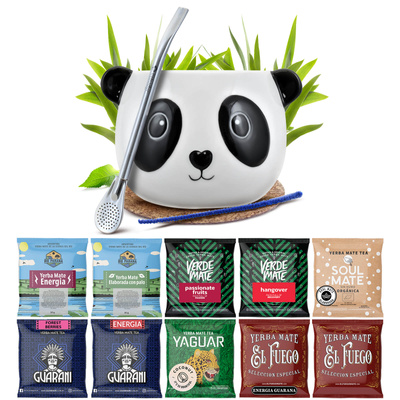 Yerba Mate 10x50g 500g set de muestras + accesorios