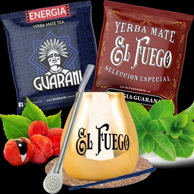 Set Yerba Mate Guaraná BIG Tykva Bombilla fuerte